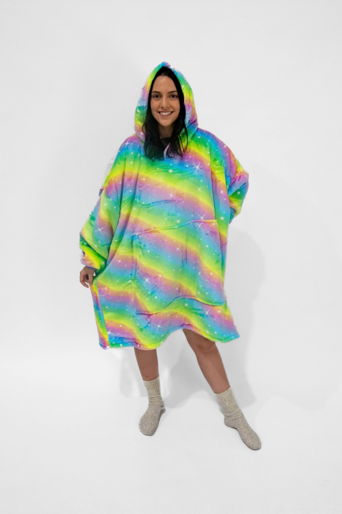 Light Rainbow Razz | Rainbow-themed Blanket Hoodie