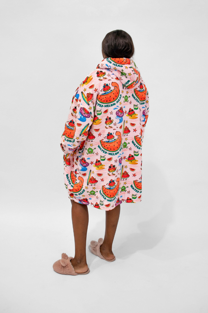 Water Melon Head | Watermelon-themed Blanket Hoodie