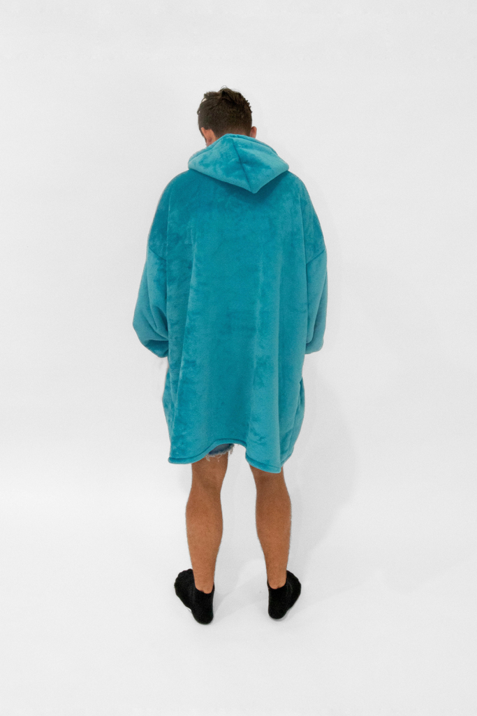 Blue Lightning | Classic Aqua Blue Blanket Hoodie
