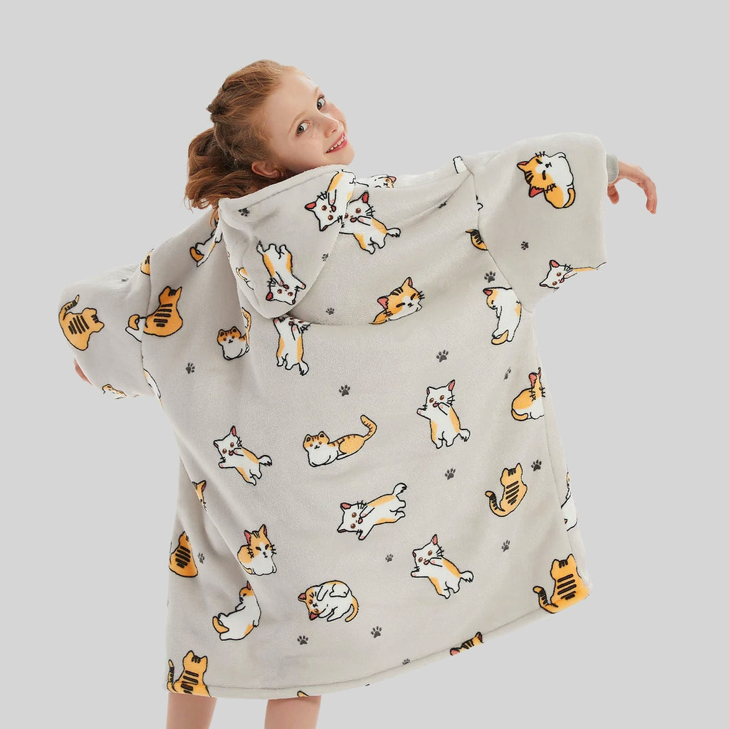 Meowy Kids | Cat-themed Blanket Hoodie