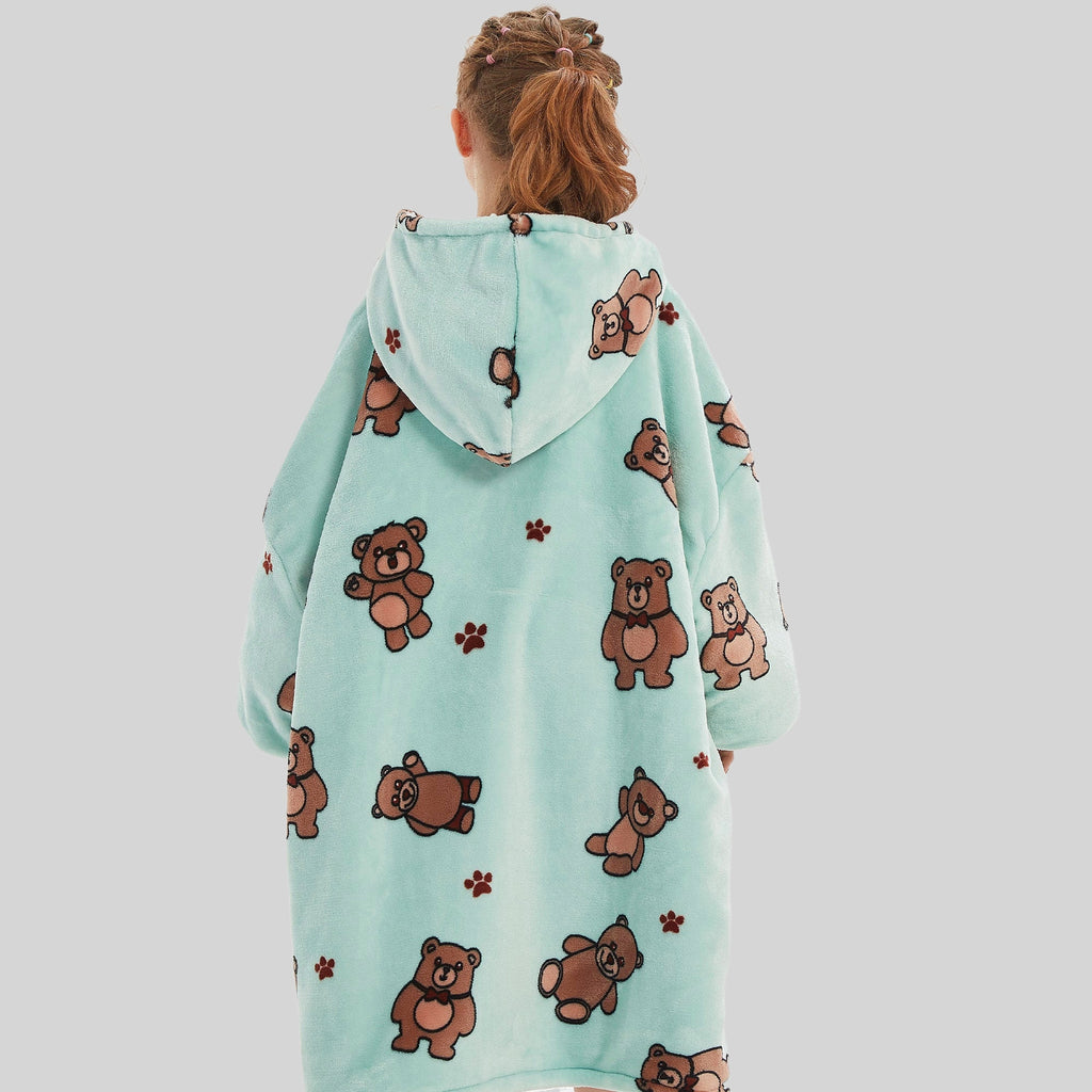 Green N Bear IT Kids | Grizzly Bear-themed Blanket Hoodie