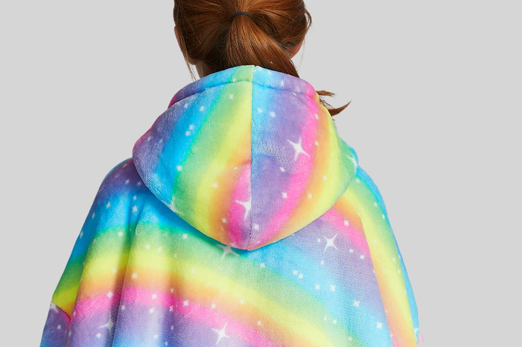Light Rainbow Razz Kids | Rainbow-themed Blanket Hoodie